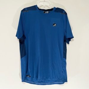 Alive Qwick Dry Blue Activewear Cycling Tee Short Sleeve Size XL